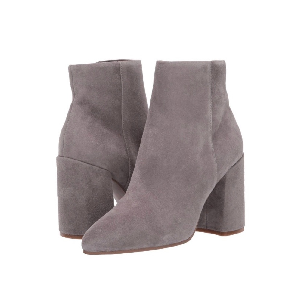 Steve Madden Gray Suede Block Heel Ankle Boots